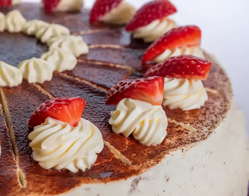 Vista dettagliata di una torta