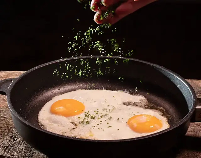 Fried eggs with bacon